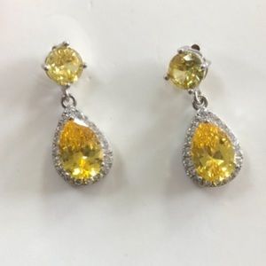 Yellow topaz drop earrings
